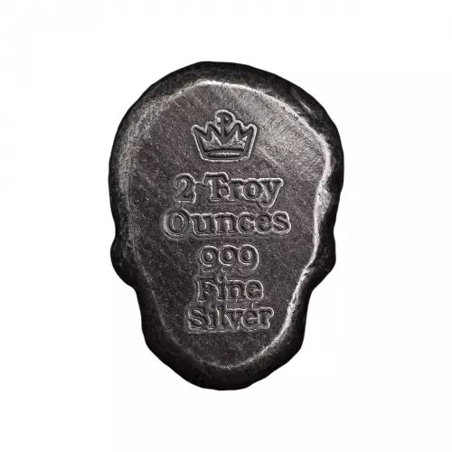 2 oz Silver Silver Rose Sugar Skull