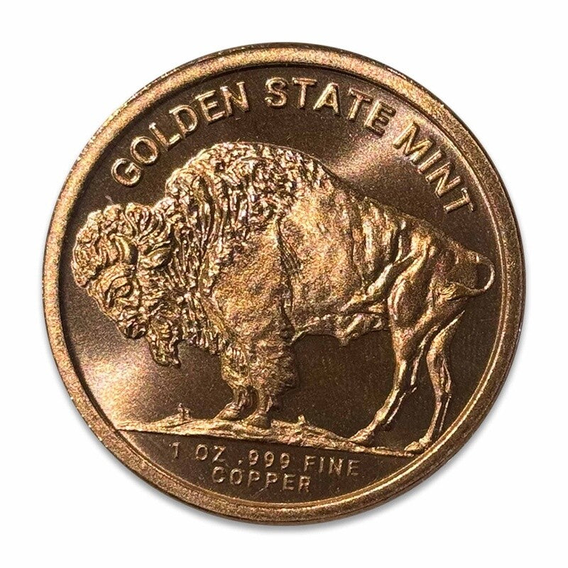 LOT OF 100 X 1 oz Copper GSM Buffalo Authentic Round