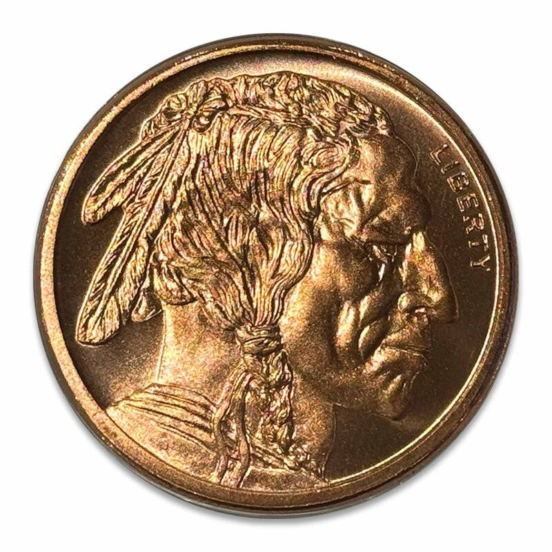 LOT OF 100 X 1 oz Copper GSM Buffalo Authentic Round