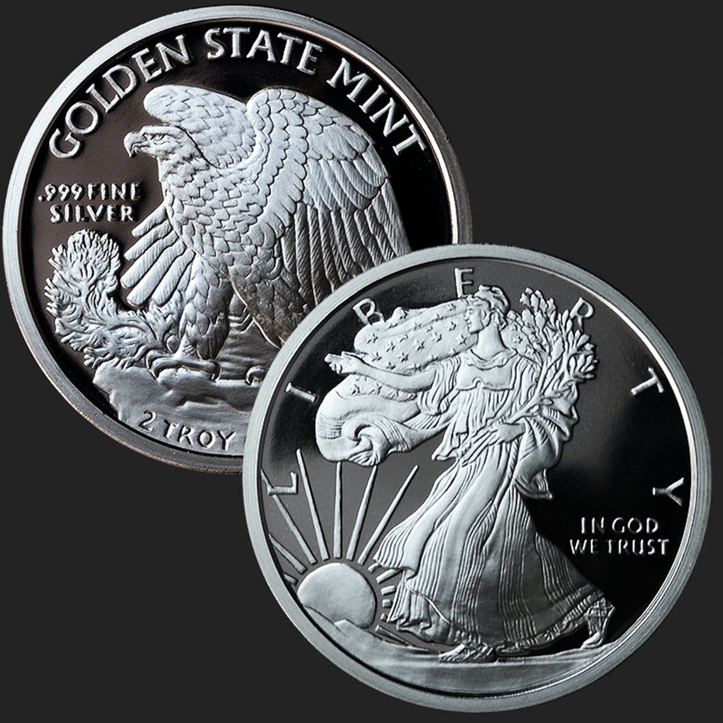 2 oz Silver GSM Walking Liberty Round