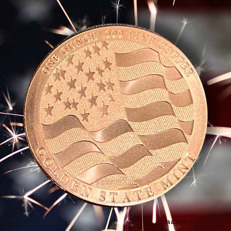 TUBE OF 20 X 1 oz Copper Home of the Free Round