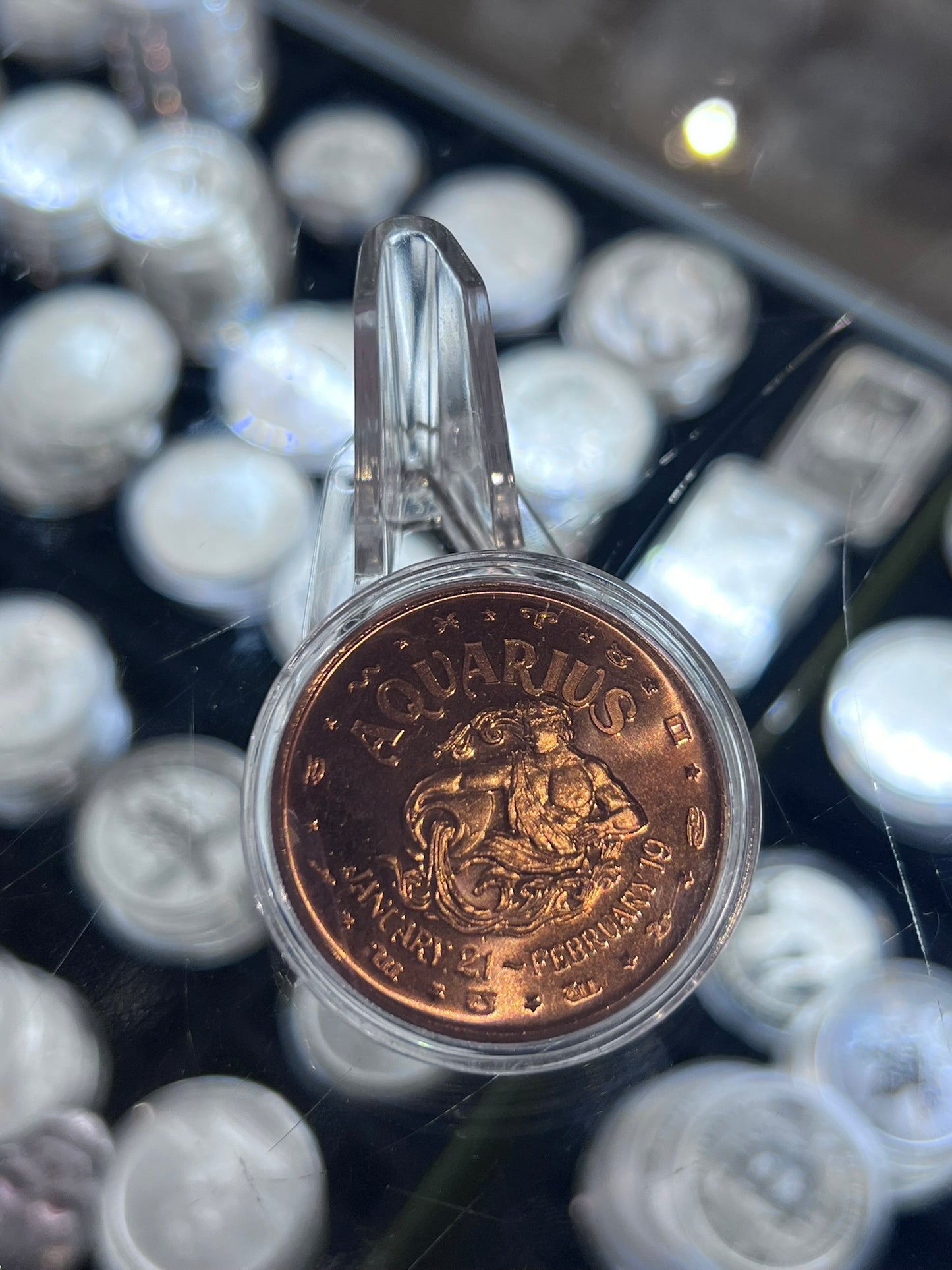 1 oz Copper Zodiac Aquarius Round