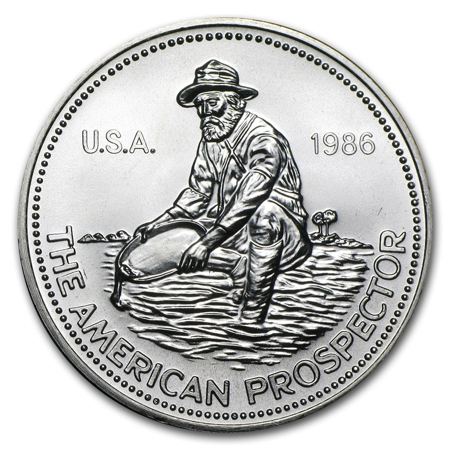 1 oz Silver Engelhard Prospector 1986 Round