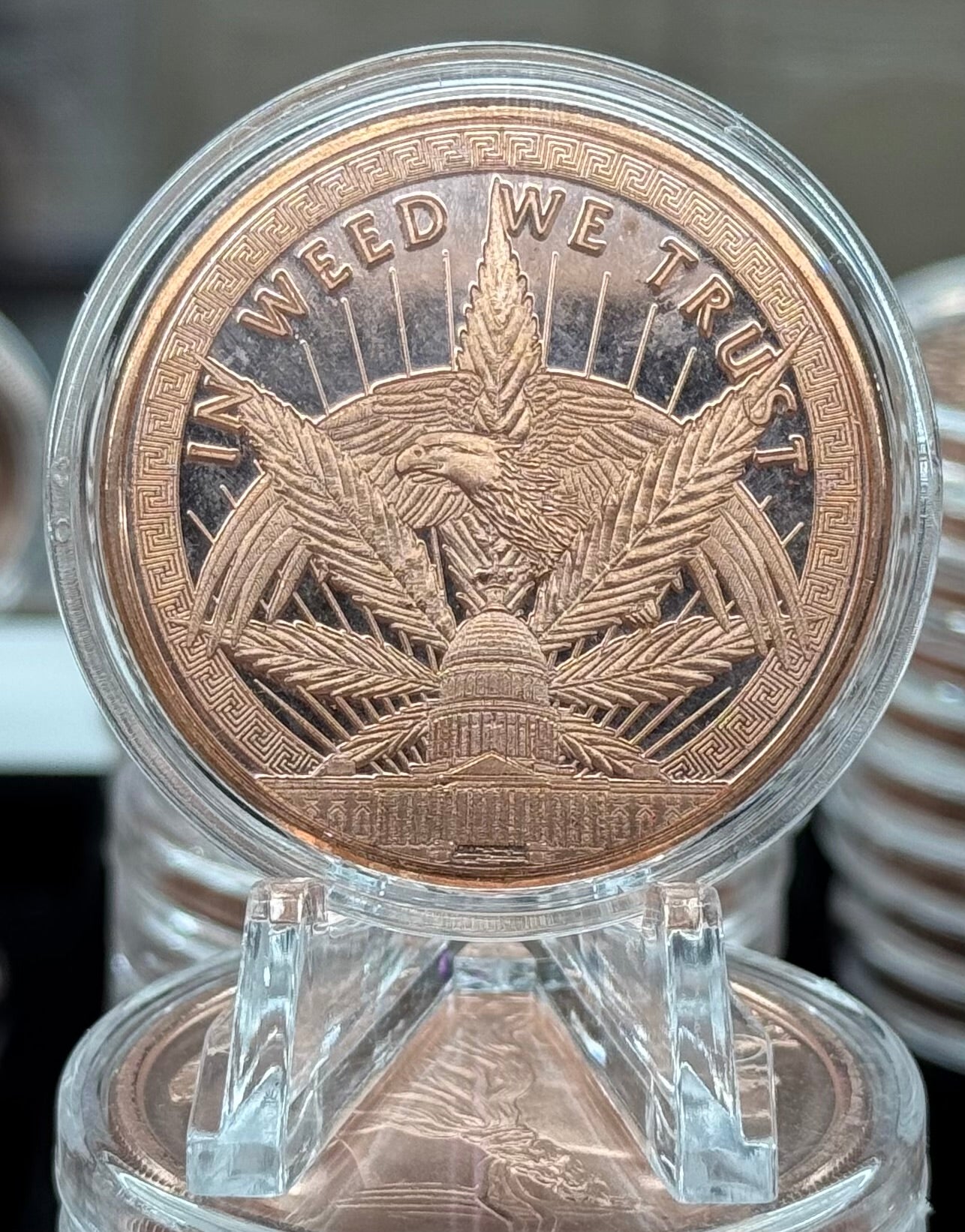 TUBE OF 20 X 1 oz copper In weed we trust/ caduceus