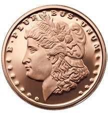 1 oz copper round Morgan dollar