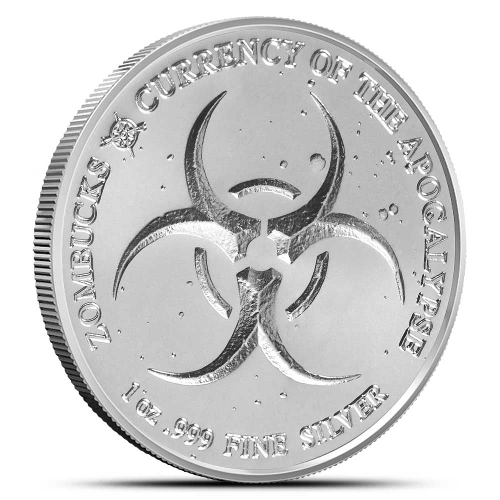 1 oz Silver Zombucks Zombie Panda Round