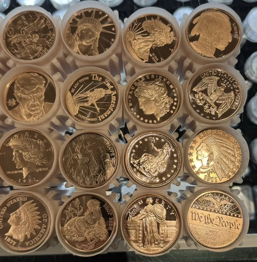 LOT OF 200 OZ Dealers Choice 1 OZ FINE COPPER ROUNDS BULLION MIXED BOX