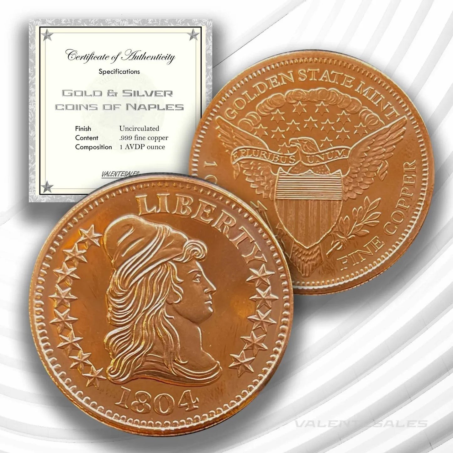 1 oz Copper Libery Draped Bust 1804