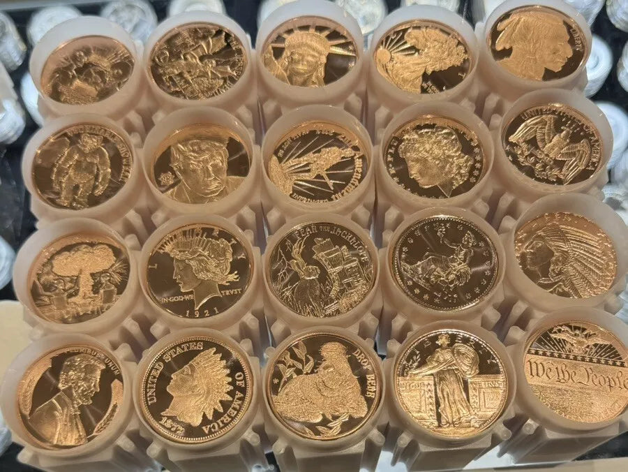 LOT OF 200 OZ Dealers Choice 1 OZ FINE COPPER ROUNDS BULLION MIXED BOX