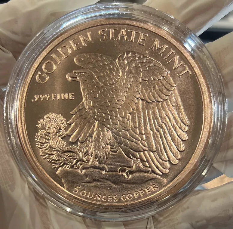 5 oz Walking Liberty Copper Round .999 Fine Copper Bullion IN CAPSULE