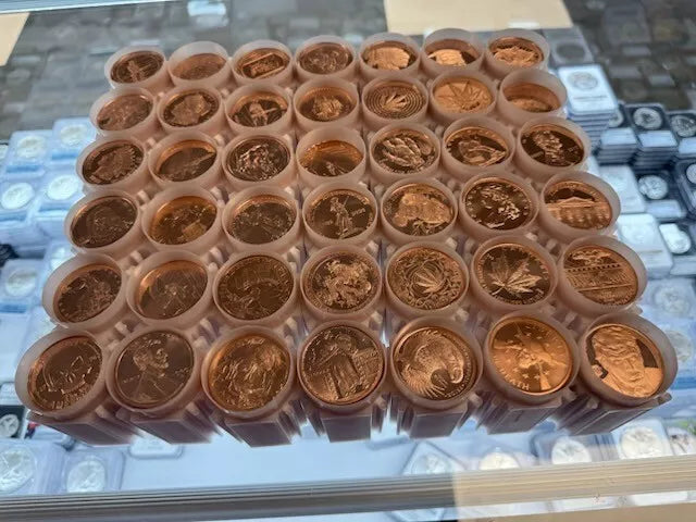 LOT OF 200 OZ Dealers Choice 1 OZ FINE COPPER ROUNDS BULLION MIXED BOX