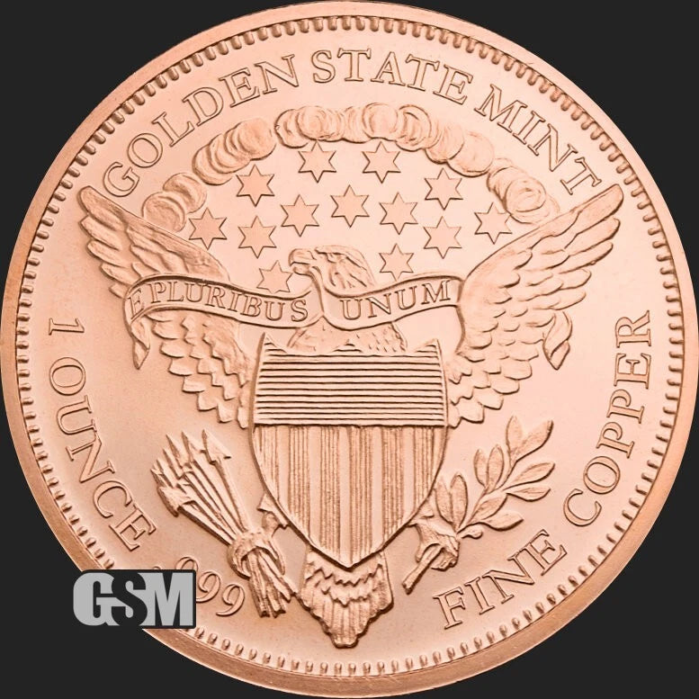 LOT OF 100 X 1 OZ Saint-Gaudens .999 FINE COPPER ROUND