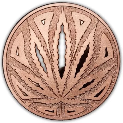 LOT OF 100 X 1 oz copper cannabis Leaf cutout/ caduceus w/ thc