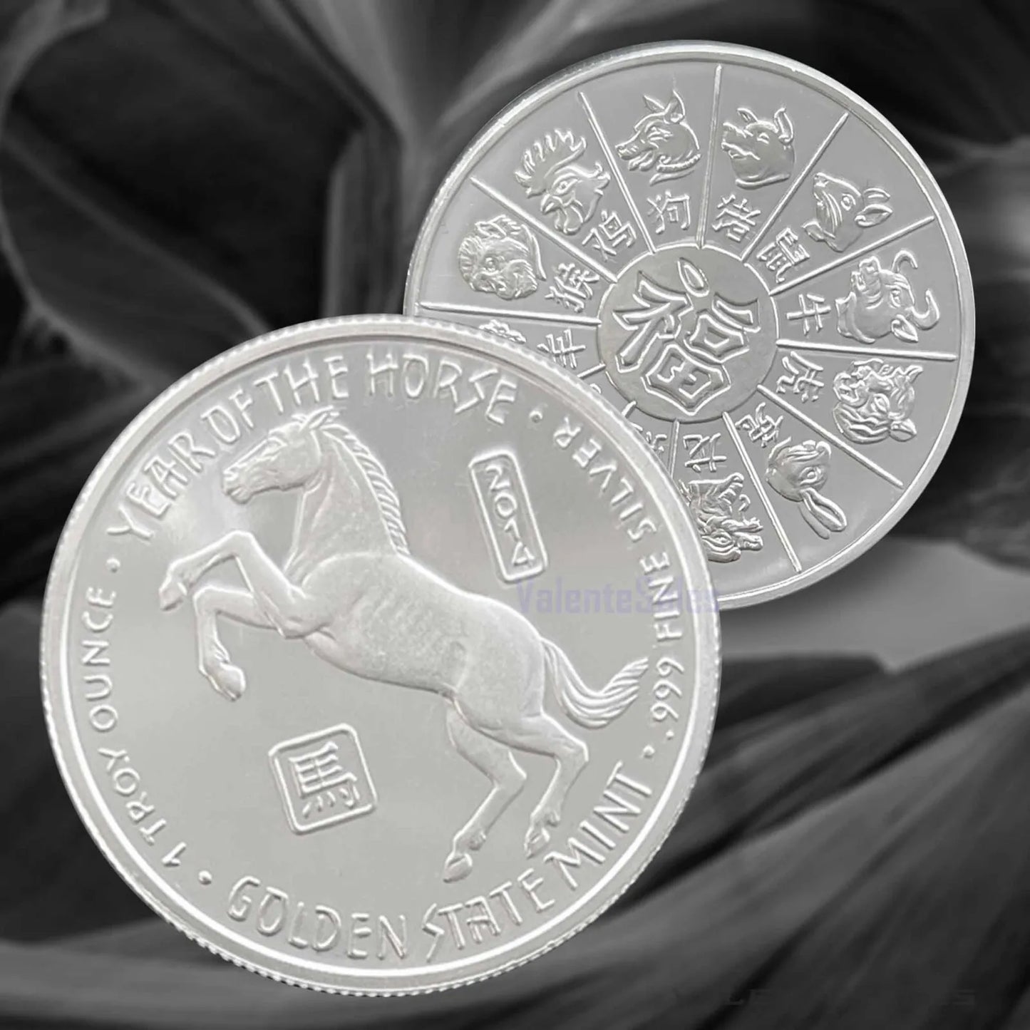 1 oz Silver GSM Year Of The Horse Round