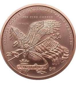 TUBE OF 25 X 2 oz .999 Pure Copper BU Round DONALD J TRUMP in capsule