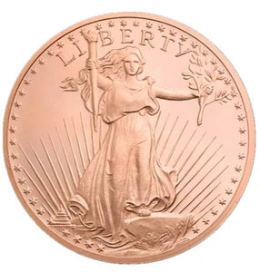 LOT OF 100 X 1 OZ Saint-Gaudens .999 FINE COPPER ROUND