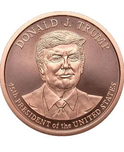TUBE OF 25 X 2 oz .999 Pure Copper BU Round DONALD J TRUMP in capsule