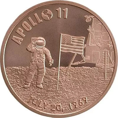 1 oz .999 Apollo 11 50th anniv Design Copper IN A CAPSULE