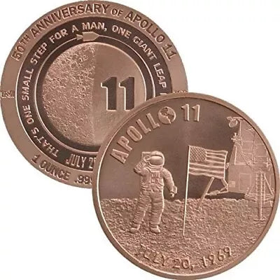 1 oz .999 Apollo 11 50th anniv Design Copper IN A CAPSULE