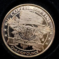 1 oz copper abominal snowman/ cryptid