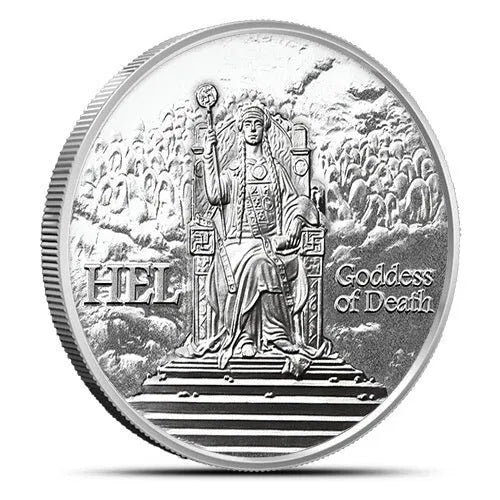 1 oz Silver Norse God HEL " goddess of death" Valkyrie horse