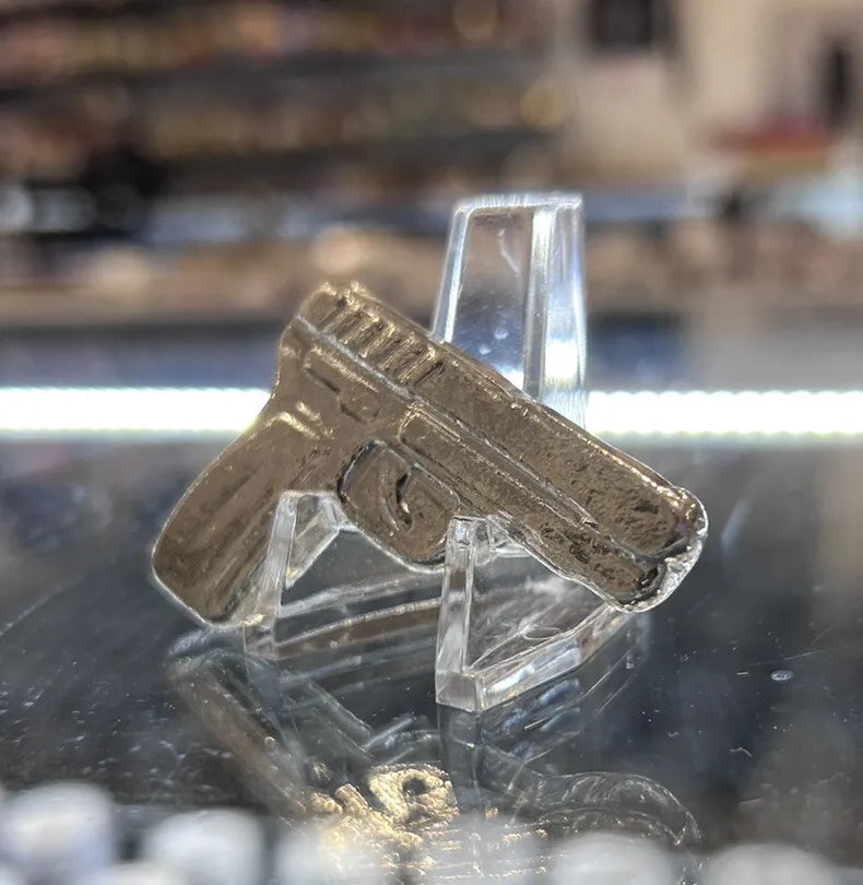 2 oz Silver Hand Poured Gun/Pistol Shaped Ingot Bar