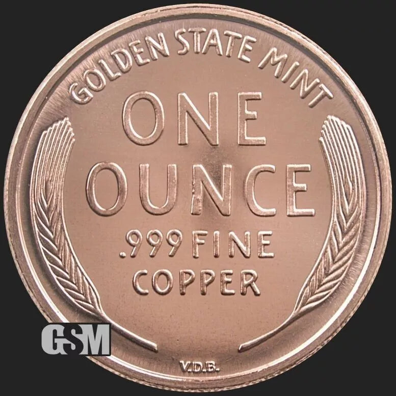 LOT OF 100 X 1 OZ LINCOLN WHEAT PENNY .999 FINE COPPER ROUND - BULLION -