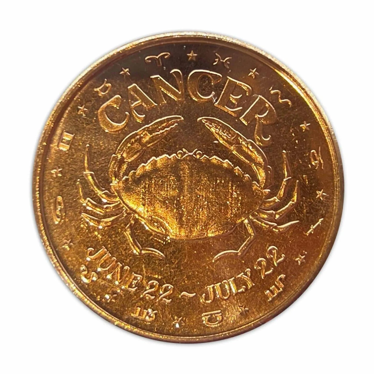 1 oz Copper Zodiac Cancer Round