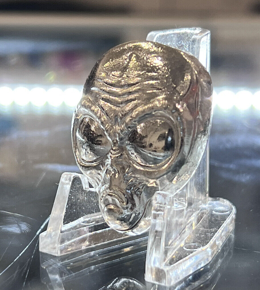 2 oz Silver Colorized 3D Art Grumpy Alien Head Bar
