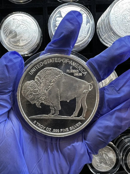 5 oz Silver SilverTowne Buffalo Mint Sealed Round