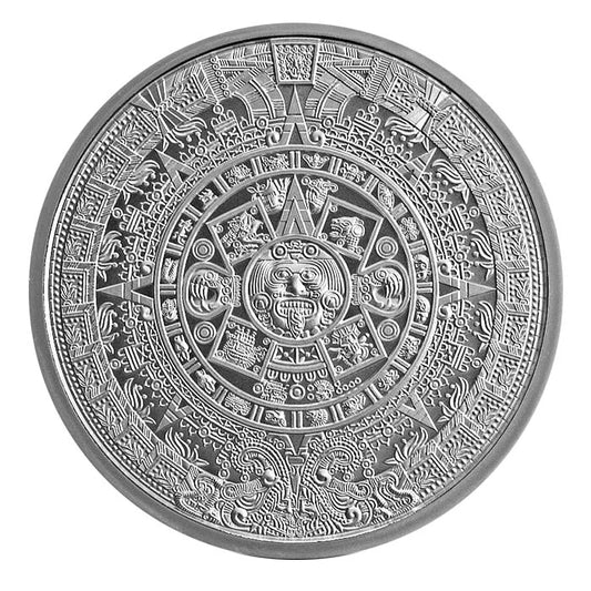 2 oz .999 Aztec Calendar Authentic Silver Round