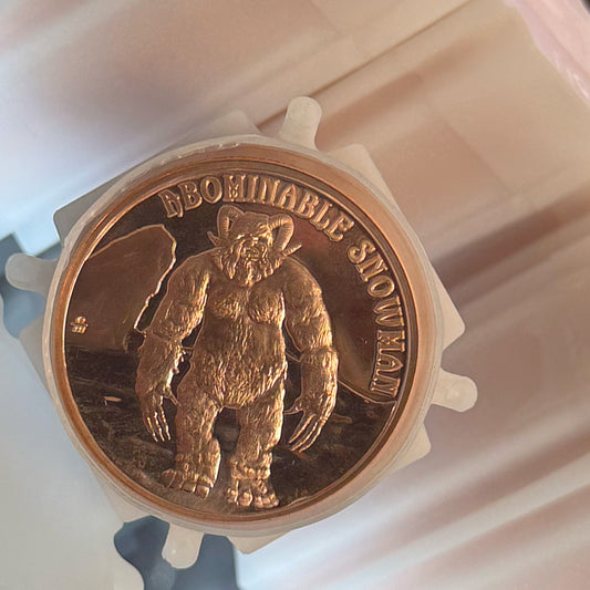 TUBE OF 20 X 1 oz copper Abominable Snowman / cryptid