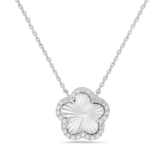 Starlight Clover Necklace in Rhodium-Plated Sterling Silver