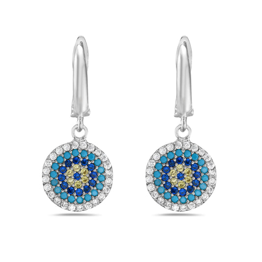 Bell Evil Eye Earnings Sterling Silver