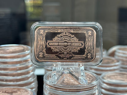 1 oz copper bar $2 bank note/ $2 usa silver cert
