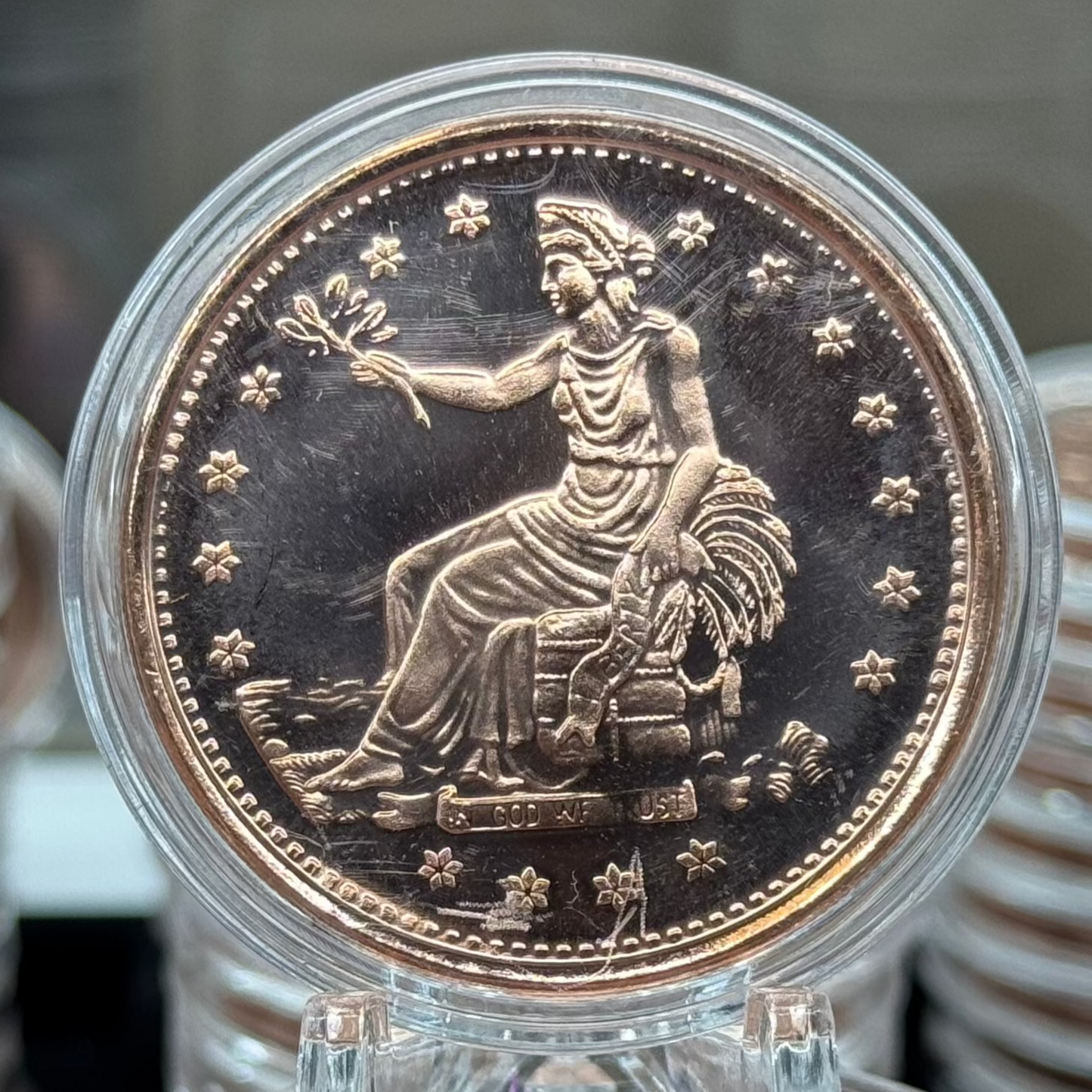 LOT OF 100 X 1 OZ Trade Dollar ROUND 1 Oz .999 Pure Fine Copper BU
