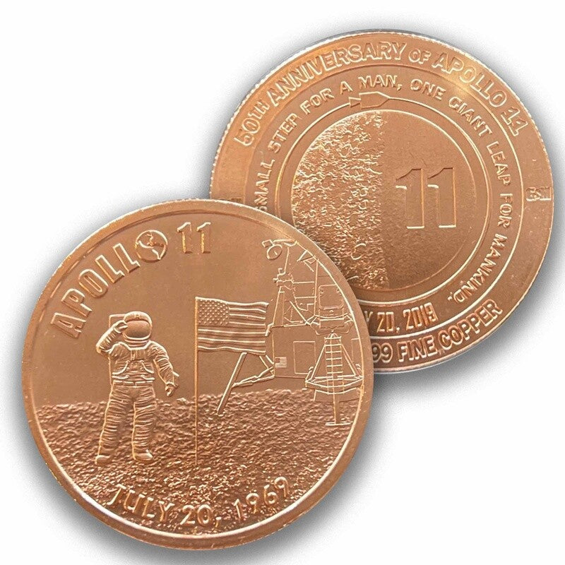 1 oz  Copper  Apollo 11 50th Anniversary Round
