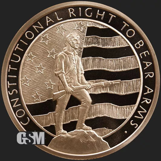 TUBE OF 20 X 5 oz Second Amendment | Right to Bear Arms Copper Round .999 Pure Fine