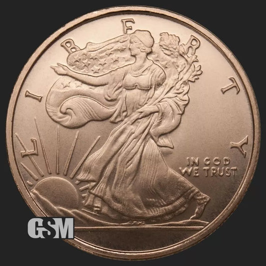 LOT OF 100 X 1 oz Copper Walking Liberty