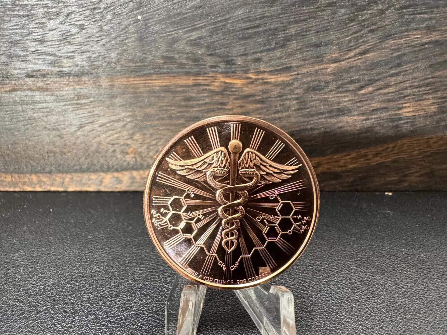 1 oz copper Cannabis Pot Grass / caduceus with thc
