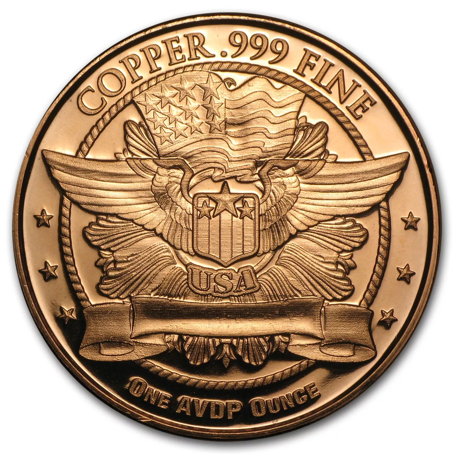1 oz copper round capped Bust no date/ wings