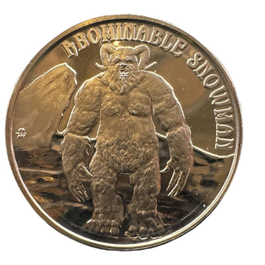 1 oz copper abominal snowman/ cryptid