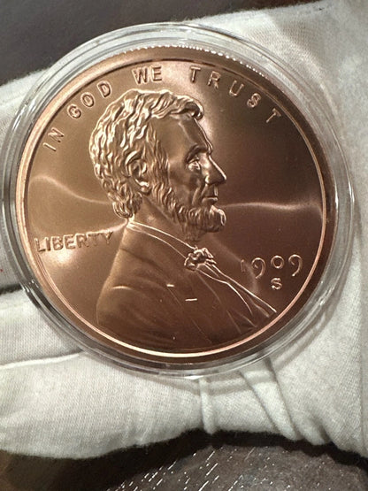 5 oz Lincoln Wheat Cent 999 Fine Copper Round in a Air-tite capsule
