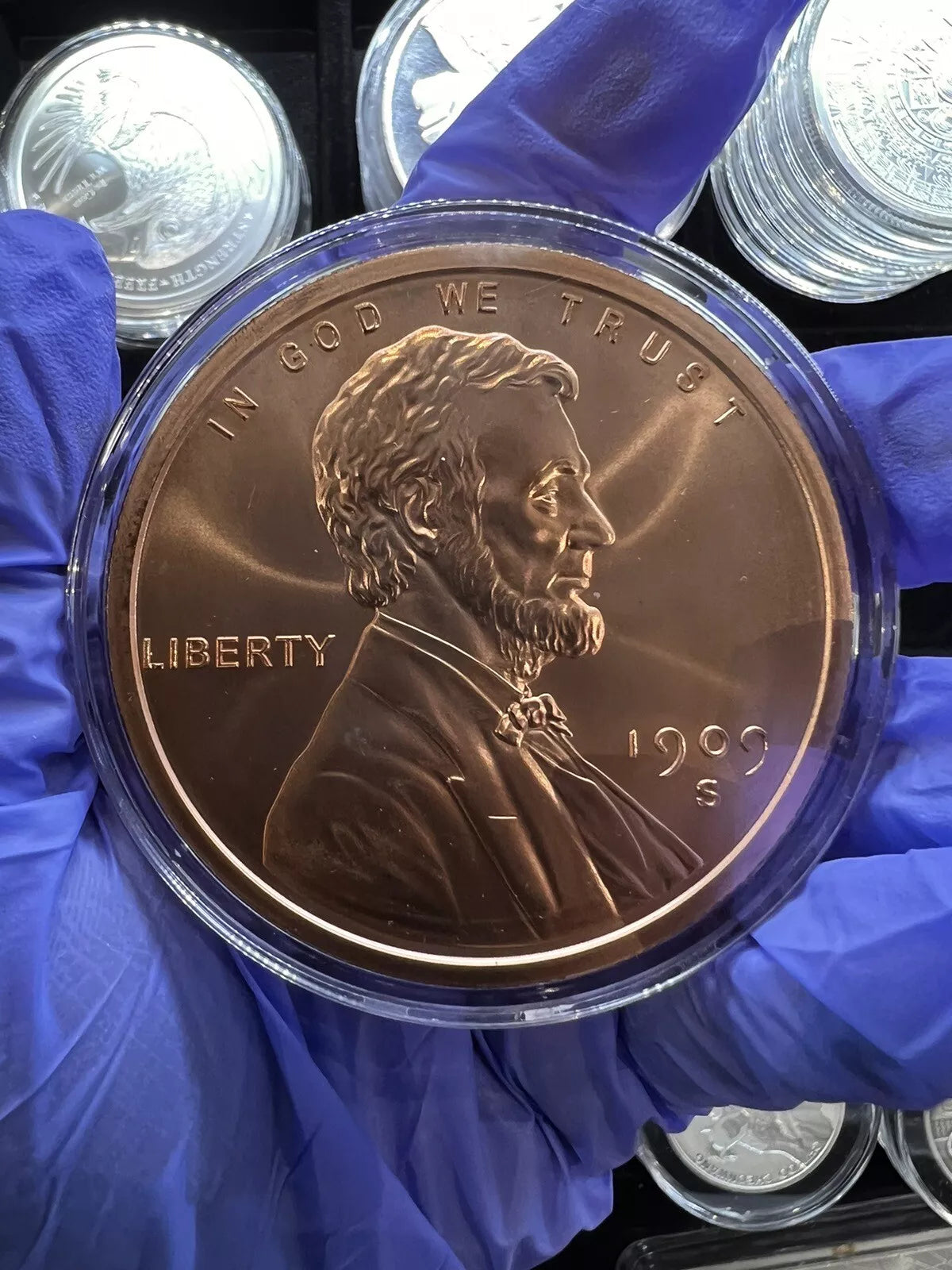 5 oz Lincoln Wheat Cent 999 Fine Copper Round in a Air-tite capsule