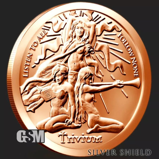 TUBE OF 20 X 1 OZ TRIVIUM GIRLS ROUND 1 Oz .999 Pure Fine Copper BU GSM