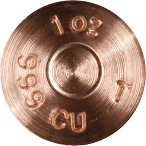 1 oz Copper Solid .45 Caliber Bullet Replica