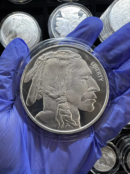 5 oz Silver SilverTowne Buffalo Mint Sealed Round