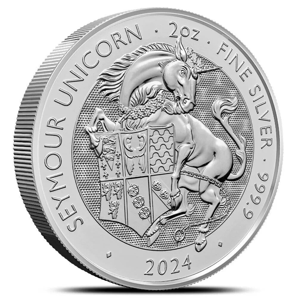 2 oz Silver British Tudor Beasts Seymour Unicorn Round