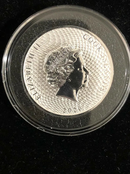 2 oz Silver Cook Islands Bounty Ship 2020 Round