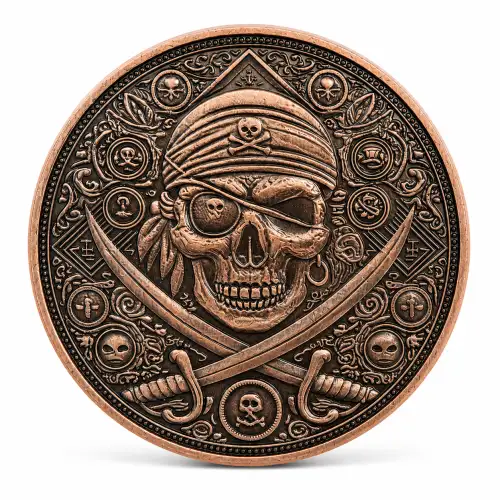 1 oz Antiqued Pirate Copper Round (2)